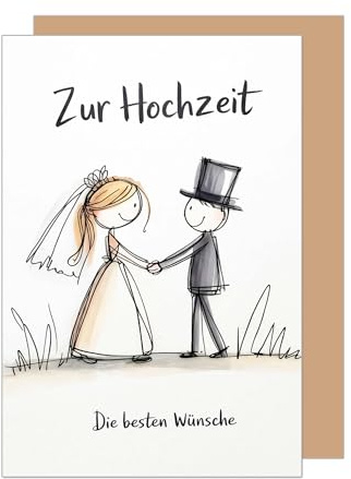 Edition Seidel Premium Glückwunschkarte zur Hochzeit mit Umschlag. Hochzeitskarte Grußkarte Karte Klappkarte Spruch Brautpaar Paar Mann & Frau Vermählung Liebe Hand in Hand (H557 SW026)