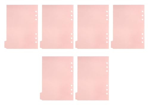 HYTROVE Separadores de Índice Desmontables para Cuadernos y Carpetas A5, 6 Piezas en Color Rosa Melocotón, Accesorios para Organización y Archivo en Material Resistente, Ideales