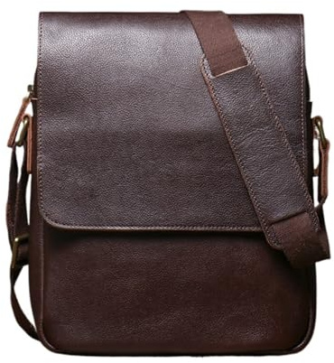 QAUUCP portfölj läder män läder axelväska vintage klassisk klaff messengerväskor axelväskor för 30 cm