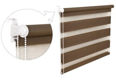 DOPPELROLLO DUOROLLO 120 CM BREIT 150 CM LANG Mocca INKL. SEILZUG FENSTERROLLO KLEMMROLLO JALOUSIE