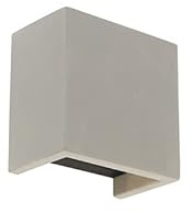 Qazqa Industrie Wandleuchte, Wandlampe - Meave Wl - Beton, Industrial, Quadratisch, max. 25W, Geeignet für LED, 7.5cm, Ideal als Wohnzimmerlampe und Flur