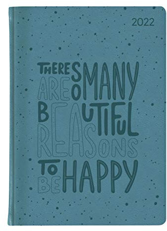 Ladytimer Grande Deluxe Turquoise 2022 - Taschen-Kalender A5 (15x21 cm) - Tucson Einband - Motivprägung Spruch - Weekly - 128 Seiten - Alpha Edition