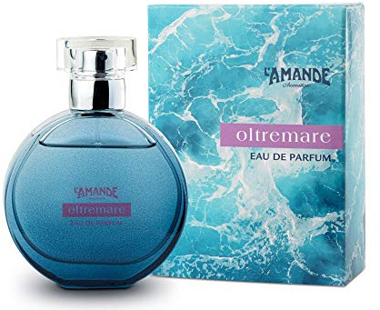 L'AMANDE – Frisches Damenparfüm mit maritimem Duft aus Meerwasser, Bambus und weißem Moschus, Eau de Parfum mit zarten und natürlichen Düften, Ultramarin, 50 ml