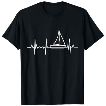 Segeln Herzschlag für Segler Herzlinie Segelboot Fahrer T-Shirt