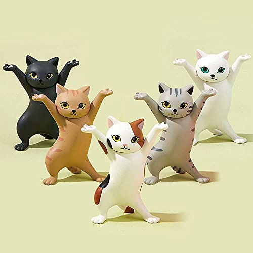 NC Katzenfigur, tanzende Katze, Modell, Dekoration, Stifthalter, Geschenk für Teenager (5 Stück/10 Stück), Rot
