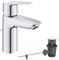 GROHE QUICKFIX Start Robinet de salle de bains lavabo, mousseur économie d'eau, avec tirette de vidage, bonde incluse, installation et nettoyage facile, taille S, chromé, 24209002 (Import Allemagne)