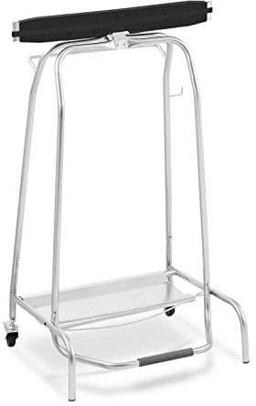 Uniprodo RC_RSC_02 Müllsackständer Silbern Fußpedal 2 Lenkrollen mit Bremsen Müllbeutelhalter Gelber-Sack-Ständer Gelber-Sack-Halter