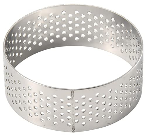 Hopbucan Lot de 10 Anneaux pour Gâteau en Acier Inoxydable de 5 Cm, pour Mousse pour Gâteau Perforé Résistant, Outils pour Beignets pour Cuisson Rond
