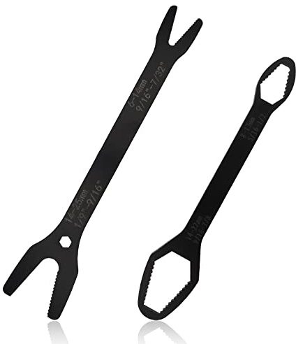 2st Multifunktionell Universalnyckel, 1/4''-1''&6-25mm Universalnyckel z Dubbla Torxnyckel Dubbelöppnad Skiftnyckelsats för Bil Hem Underhåll (Svart)