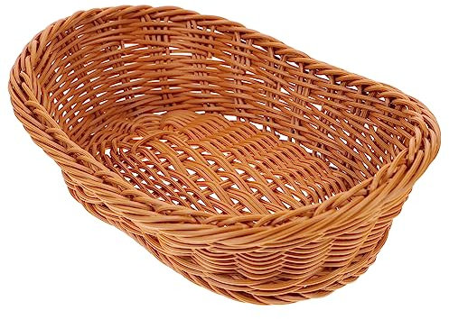 HEMOTON Panier À Fruits Imitation Rattan Pour Cuisine Panier Multi-fonction Pour Snack Et Pain Décoration Et Rangement De Table