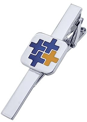 Epinki Krawattennadel Modern, Kreuz Krawattenklammer Personalisiert, Krawattenklammer Tie Clip Silber für Anzug Hemd Hochzeit Business Graduation Gift