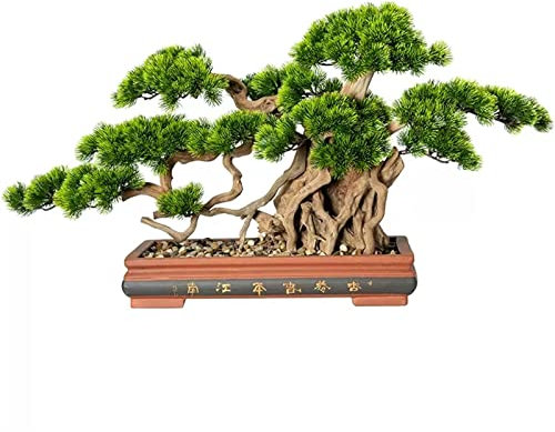 Künstliche Baum Künstlicher Bonsai-Baum im quadratischen Keramik-Blumentopf Simulation Welcome Pine Große grüne Topfpflanze Bonsai Fake Pine for Innen- und Außendekoration Künstliche Pflanze (Size :
