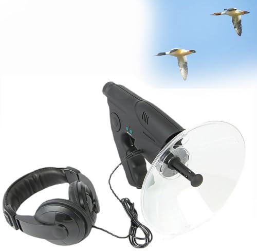 BLUEZY Richtmikrofon Parabolmikrofon Abhörgerät, Parabolisches Abhörgerät Mit 8-Fachem Vergrößerungsteleskop, Richtmikrofon Abhörgerä Für Vogelbeobachtung, Tiere Beobachten