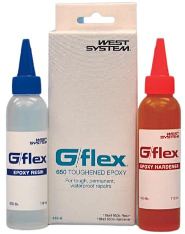 WEST SYSTEM G/flex 650-8 Two Part Toughened Epoxy Glue Pack - Heavy Duty High Strength Adhesive Pack, Glue for Plastic, Metal, Wood, Ceramic - for DIY Projects, Boat & Marine Repair