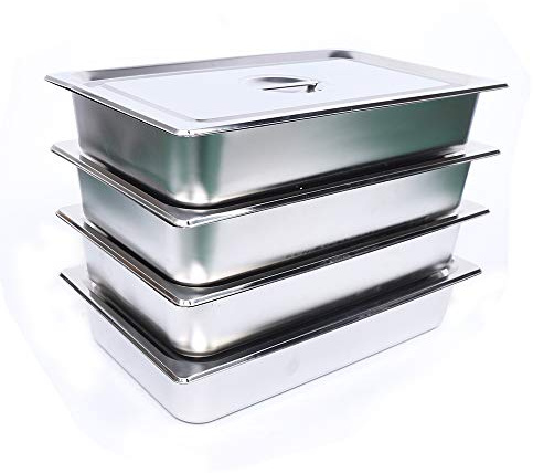 panfudongk Sartén de acero inoxidable para hotel, buffet, catering, gastronomía, recipiente para uso versátil