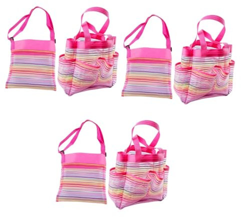 ifundom 6 Piezas Bolsa De Almacenamiento De Baño Bolsas Juguetes De Arena De Viaje Bolsa De Juguetes De Playa Bolsa De Rejilla Con Tela Oxford Niño Bolsa De Lavanderia Alta Capacidad