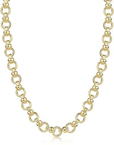 DJADEE Kette 24 Karat Gold vergoldet Damen Königskette 38 cm + 7 cm Verlängerungskette wasserfest Halskette Choker