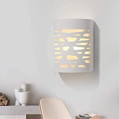 Applique murale moderne simple à LED, applique murale en plâtre blanc 7 W, lumière chaude 3000 K, éclairage mural intérieur, salon. à ., galerie, escaliers, couloir, lampe de décoration d'intérieur