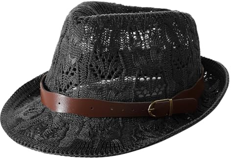 Unisex nät Trilby hattar för män kvinnor Fedora sommarhattar klassisk plommonhattar keps elegant panamahatt kort brätte jazzkeps Homburg festhatt gangster hatt vintage gentleman jazz hatt stickad