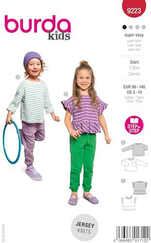burda kids Schnittmuster Kinder Shirt in zwei Varianten Gr. 98-140