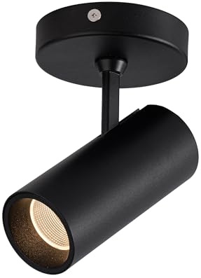Aisilan LED Deckenstrahler 9W Schwarz – Dimmbar Schwenkbar – Moderner Deckenspot für Küche, Wohnzimmer und Schlafzimmer