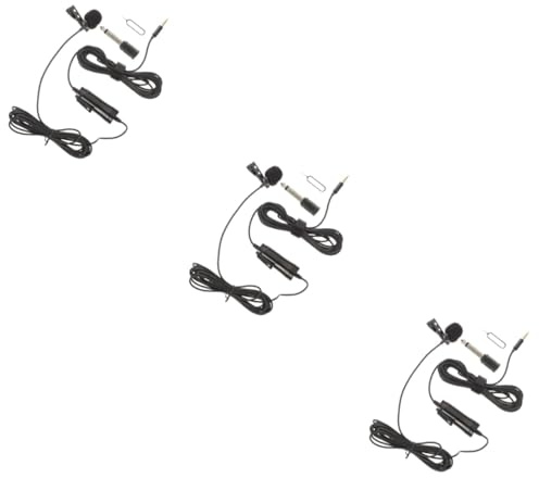 VICASKY 3 Sets Lavalier Lapel Microphone High Sensitivity Recording Mic for Meeting Interview Clip Microphone for Computer and Mobile Phone