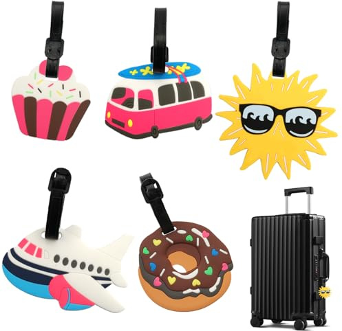 5 Piezas Etiquette Bagage Valise, Etiquette Valise Voyage Avion, Etiquetas Maletas Viaje, Identificador de Maletas, Etiquetas para Maletas para Maletas Mochilas Bolsa Viaje