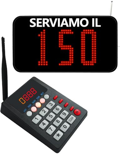 CYSSJF Eliminacode Display Con Tastiera | Chiamata in Italiano | Schermo Ampliato | 3 Cifre Eliminacode, Elimina Code Digitale, Chiamta Numeri Fila (K-Q13+K-999)