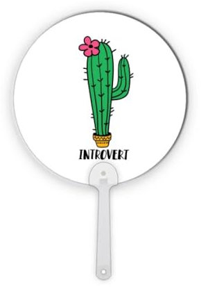 no/no Introvert Cactus Art Déco Mode Plastique Rond Portable Éventail Décorations Artisanat