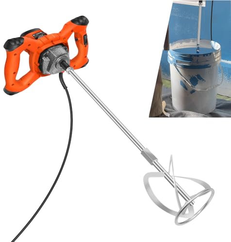 2600W Miscelatore per malta, Miscelatore Cemento, Miscelatore per Colla, Miscelatore Camion Betoniera, 6 velocità 0-1700 giri/min, Miscelatore per malta M14