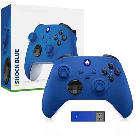 Generico Per il controller Gamepad per PC con ricevitore wireless 2.4G, impugnatura Rocker Gaming anti-scivolo, per console Xbox, Windows e accessori Gamepad per PC (blu)
