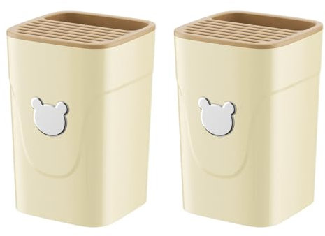 Lot de 2 blocs à couteaux 3 en 1 sans couteaux avec fentes - Bloc à couteaux universel non équipé - Rangement des ustensiles de cuisine - Organiseur de bloc à couteaux - Porte-couverts pour tous les