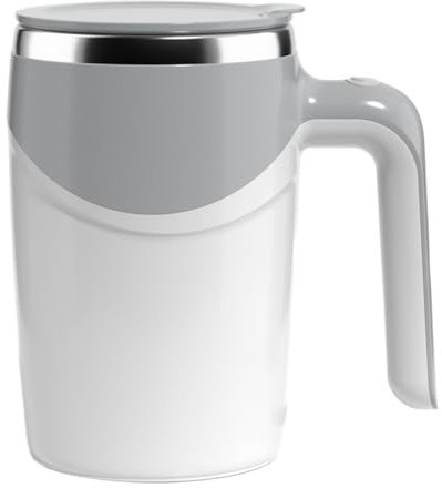 Générique Selfs Stirring Mug, USB Rechargeable Mug, Stainless Steel Mixing Cup, 380ml Auto Mixing Tumbler for Coffee, Milk, and Cocoa, ABS Material, 2 AAA Batteries, 8.5x7x14.8cm, 380ml