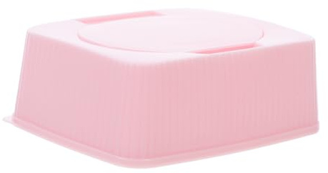Feuchttücher Kasten Klein mit Deckel, Rosa Pp, Rechteckige Aufbewahrung | Behälter für Babyfeuchttücher und Kosmetiktücher, Tragbar und Nachfüllbar für Reise und Büro