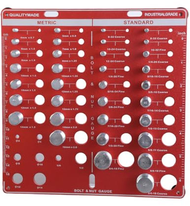 Calibro per filettatura montabile a parete per smistamento rapido e facile da usare per uso professionale domestico con identificazione dei bulloni con calibro per punte da trapano