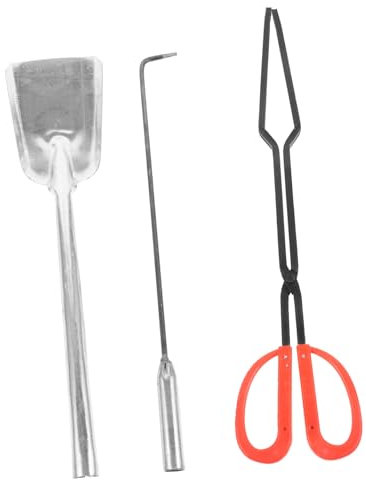 CIYODO Set Di Pale Per Cenere Da Stufa Attizzatoio Per Carbone Pala Piatta in Metallo Piccola E Portatile Pulizia Del Stufa