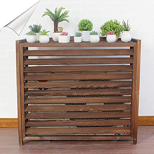Supporto per Fiori in Legno per Aria condizionata da Esterno, Copertura in Legno carbonizzato per Aria condizionata, Decorazione, utilizzato per pergola, terrazza, giard