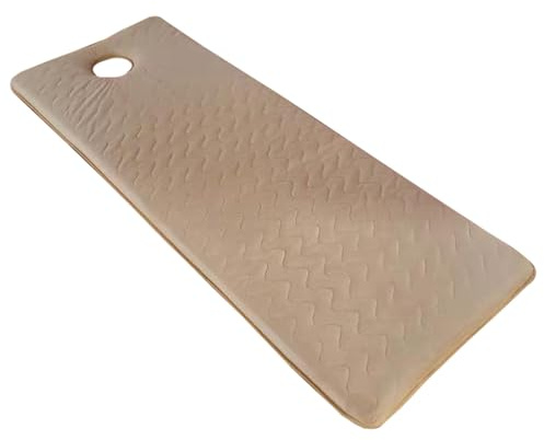 LDLCYCN Café,190 * 80cm(S), Table De Massage Matelas Topper Épaissir 6Cm Spa Lit Matelas Coussin avec Bande Élastique Topper De Lit Lash Tapis De Table De Massage Tête Carrée/Ronde/Trapézoïdale