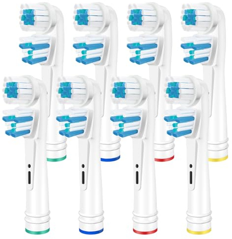 Dual Clean Testine di Ricambio Compatibili con Spazzolino Elettrico Oral B - Doppia Azione Pulente Per una Pulizia Completa e Efficace - Di Kisstta (8)