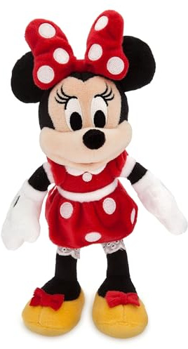 Disney Store Official, Minnie Mouse, minipeluche, 23 cm | Minipeluche de Minnie Mouse con su clásico traje rojo de lunares, perfecto para abrazarlo, jugar con él y coleccionarlo.