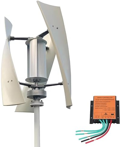 KX-ENERGIE 3-Blatt Garten Vertikaler Windgenerator 600W 12V 24V 48V Windkraftanlage Magnetische Levitation Windergie Turbinen Generator Spirale kein Lärm Windmühle mit MPPT Laderegle