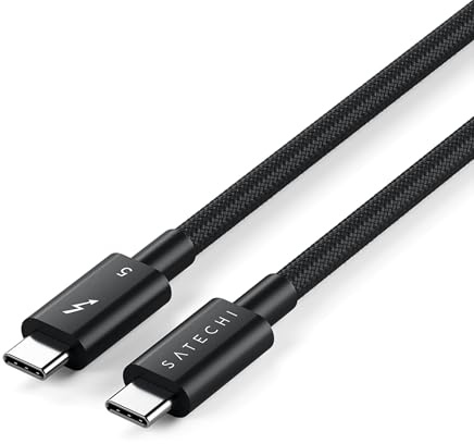 SATECHI Zertifiziertes Thunderbolt-5 Kabel, 240W Power Delivery, 120 Gb/s Datenübertragung, Dual 8K@60 Hz, Triple 4K@144 Hz, Geflochtenes Thunderbolt 5/4/3 USB-C Kabel, kompatibel mit iPhone 17, uvm.