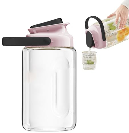 Juice Fridge Pitcher, Airtight Drink Jug, Press Container with Handle and Filter Feature, Drink Pitchers, Pitcher with Compact Design, Container for Beverages Milk Lemonade Iced Tea