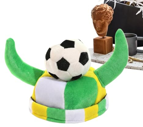 Bull Horns Plüsch-Sporthut – Fußball-Party-Kopfbedeckung, Atmungsaktiver Cosplay-Jubelhut, Lustiges Rollenspiel-Zubehör Für Frauen Und Männer, Fans, Cosplay, , Rollenspiele, Tagesbar, Zuhause, Ou