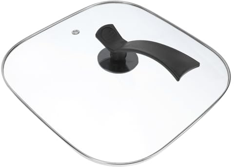Alipis Tapa Sarten 30 Cm Cuadrada de Vidrio Templado Orificio Redondo, Cubierta Multifuncional para Olla Eléctrica Segura y Práctica Cocina