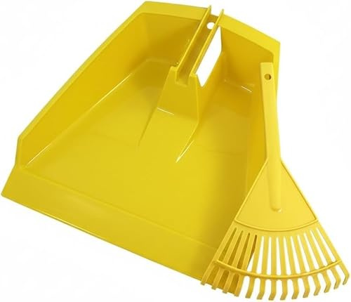 Leaf & Garden Waste Collector Set – Large Plastic Dustpan & Hand Rake with Brush | Heavy Duty Scoop Pan for Leaves, Grass Cuttings, Weeds & Dirt
