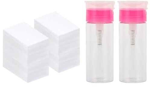 STOBAZA Set Rimuovi Unghie 100ml Bottiglia in Plastico Bocca Larga e Dettagli Delicati, Contenitori Liquido Pulizia Portatili per Salviette Levasmalto Semipermanente