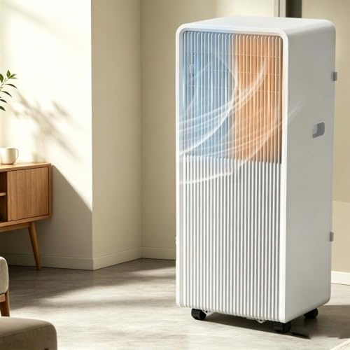 Unité de climatisation portable 4 en 1 Inverter, climatiseur mobile avec refroidissement, chauffage, déshumidification et ventilation, panneau de contrôle intelligent, filtre à poussière et roulettes