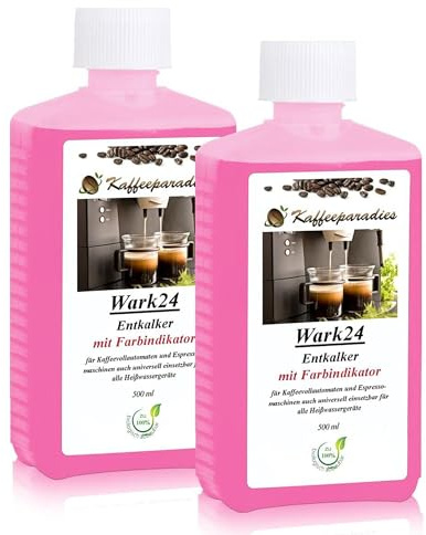 Wark24 Universal Entkalker 2 x 500 ml, mit Farbindikator, 100% biologisch abbaubar und umweltfreundlich, für Kaffeevollautomaten, Bügeleisen & Wasserkocher