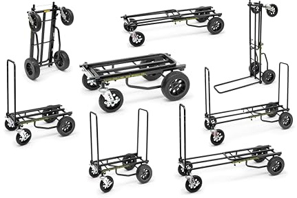 Rock-N-Roller R12STEALTH (All Terrain Stealth) 8-in-1 Folding Multi-Cart/Hand Truck/Dolly/Platform Cart/34 to 52 Telescoping Frame/500 lbs. Load Capacity, Black
